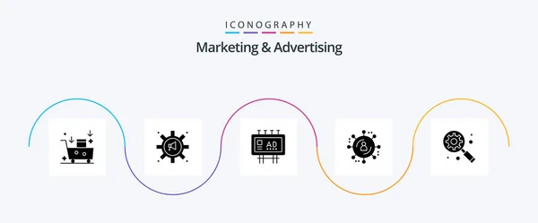 Marketing Advertising Glyph Icon Pack Including Marketing Network Affiliate Marketing — Stok Vektör