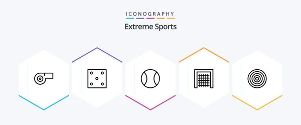 Sport Line Icon Pack Including Equipment Tennis Dart Sport — Stock Vector