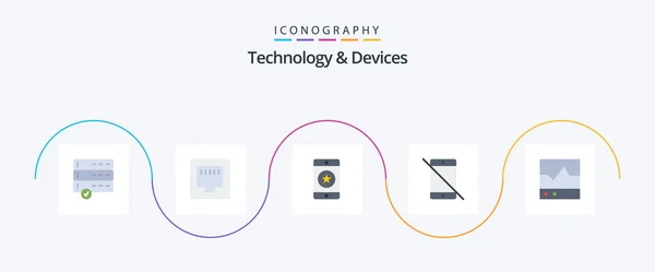 Devices Flat Icon Pack Including Ecg Phone Favorite Devices — Stockvektor
