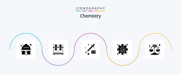Chemistry Glyph Icon Pack Including Science Chemistry Chemistry Research Flask — Stockvector