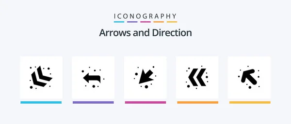 Arrow Glyph Icon Pack Including Left Left Arrow Creative Icons — Wektor stockowy