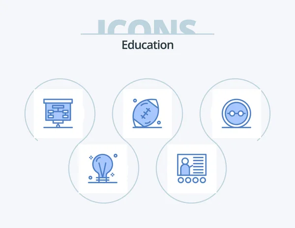 Education Blue Icon Pack Icon Design Game Ball Presentation American — Stockvector