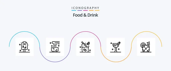 Food Drink Line Icon Pack Including Eat Drink Hot Drink — 图库矢量图片