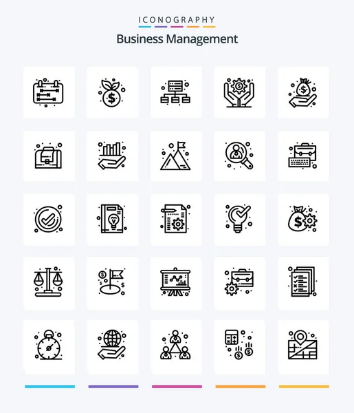 Креативне Управління Бізнесом Outline Icon Pack Такі Управління Фінанси Бізнес — стоковий вектор