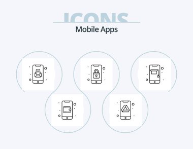 Mobile Apps Line Icon Pack 5 Icon Design. worldwide. essential. online doctor. check. interaction