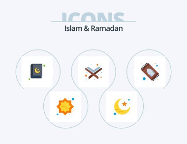 Islam And Ramadan Flat Icon Pack 5 Icon Design. moslem. book. ramadan. quran. islam