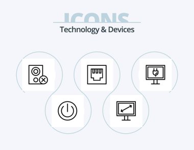 Devices Line Icon Pack 5 Icon Design. screen. computer. hardware. power. electronics