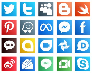 20 Stylish Social Media Icons such as google allo. meta. fb and fb icons. Versatile and professional
