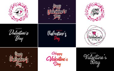 Love word art design with a heart-shaped gradient background