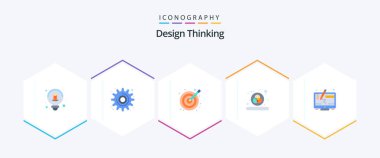 Design Thinking 25 Flat icon pack including screen. design. illustration. computer. design