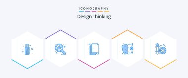 Design Thinking 25 Blue icon pack including pipette. dropper. arrange. color picker. knowledge