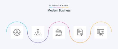 Modern Business Line 5 Icon Pack Including credit card. business. algorithm. creditcard. structure