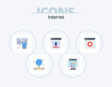Internet Flat Icon Pack 5 Icon Design. setting. browser. email. multimedia. download