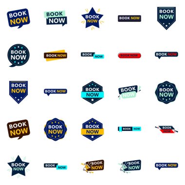 Get Your Customers Excited to Book with Our Pack of 25 Book Now Banners