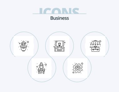 Business Line Icon Pack 5 Icon Design. chat. insurance. efficiency. case. bag
