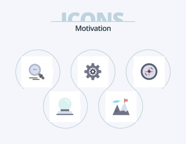 Motivation Flat Icon Pack 5 Icon Design. . location. find. compass. motivation