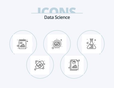 Data Science Line Icon Pack 5 Icon Design. lock. data process. data. interface. secure
