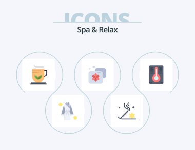 Spa And Relax Flat Icon Pack 5 Icon Design. temperature. facility. relaxation. beauty. wellness