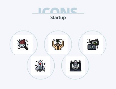 Startup Line Filled Icon Pack 5 Icon Design. increase. earnings. images. revenue. income
