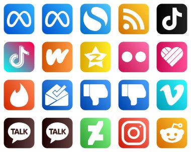20 Social Media Icons for All Your Needs such as likee. flickr. china and qzone icons. Creative and professional