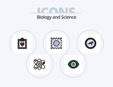Biology Line Filled Icon Pack 5 Icon Design. blood. results. science. medical. science