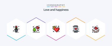 Love 25 FilledLine icon pack including insurance. like. fire. heart. love