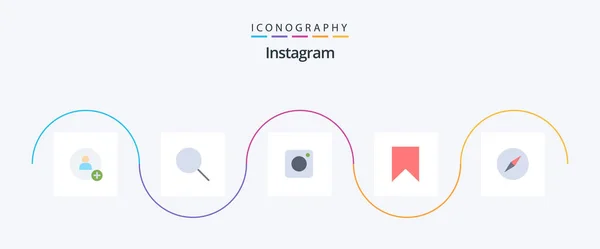 Instagram Flat Icon Pack Including Navigation Instagram Photo Tag Interface — Vector de stoc