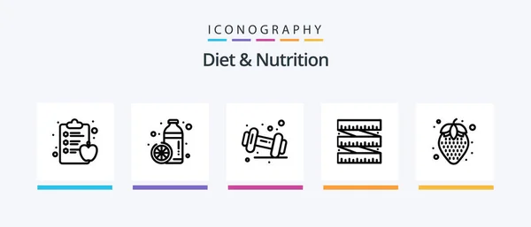 Diet Nutrition Line Icon Pack Including Diet Fat Beetroot Nutrition — Stockvector