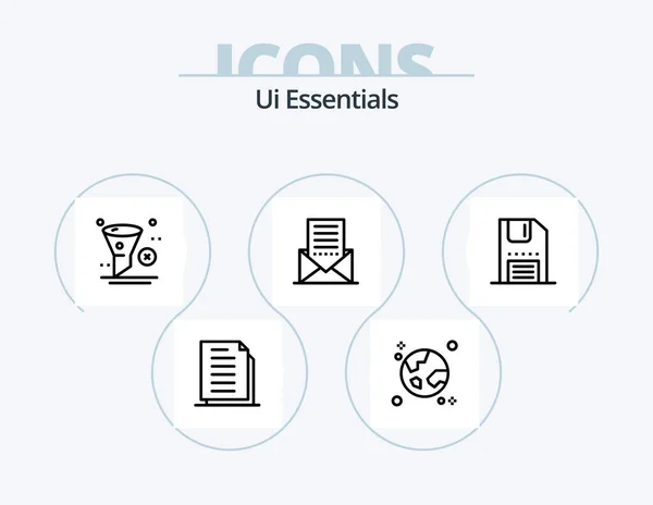 Essentials Line Icon Pack Icon Design Colour Bucket Magnet Garbage — Archivo Imágenes Vectoriales