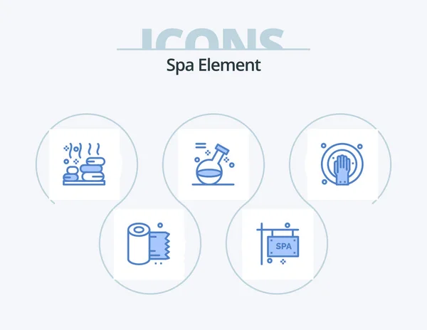 Spa Element Blue Icon Pack Icon Design Hand Soak Spa — Stockvektor