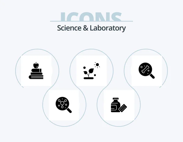 Science Glyph Icon Pack Icon Design Science Search Books Sun — Stockvector