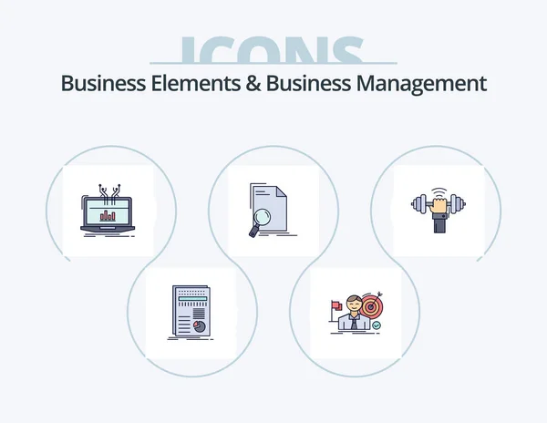 Business Elements Business Managment Line Filled Icon Pack Icon Design — Image vectorielle