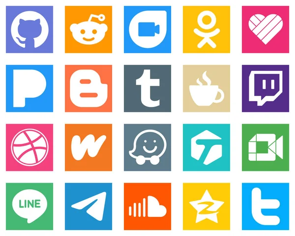 Social Media Icons Your Designs Tagged Literature Tumblr Wattpad Twitch — Stock Vector