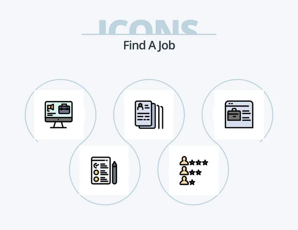 Find Job Line Filled Icon Pack Icon Design Job Bag — Archivo Imágenes Vectoriales
