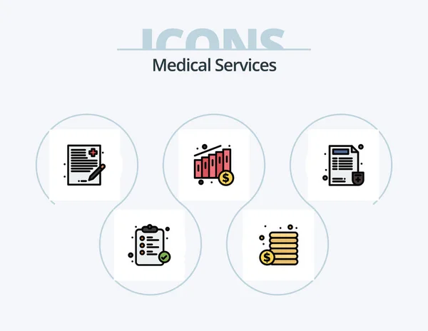 Medical Services Line Filled Icon Pack Icon Design Doctor Medical — Stock vektor