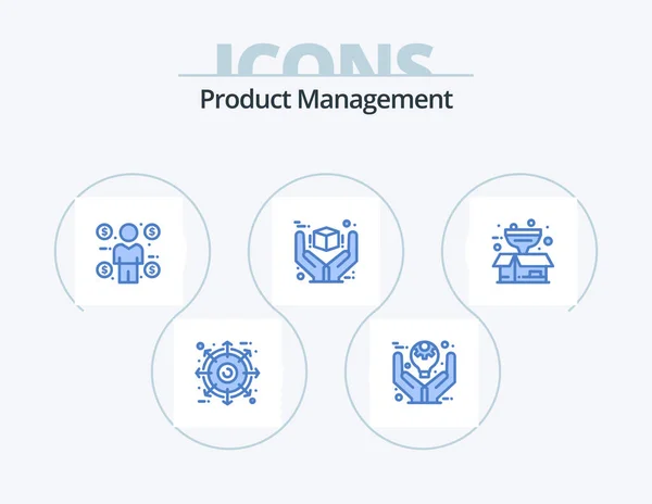 Product Management Blue Icon Pack Icon Design Product Great Ideas — Stock Vector