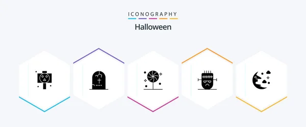 Halloween Glyph Icon Pack Including Cloud Halloween Religion Horror Sweet — стоковый вектор