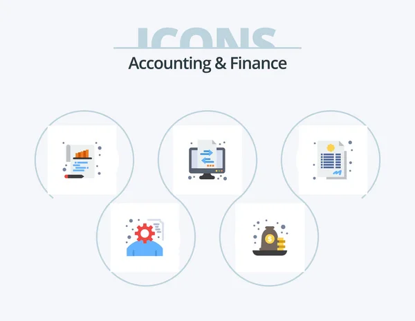 Accounting Finance Flat Icon Pack Icon Design Agreement Transaction Loan — Wektor stockowy