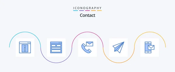 Contact Blue Icon Pack Including Contact Communication Form Info Contact — Vector de stock