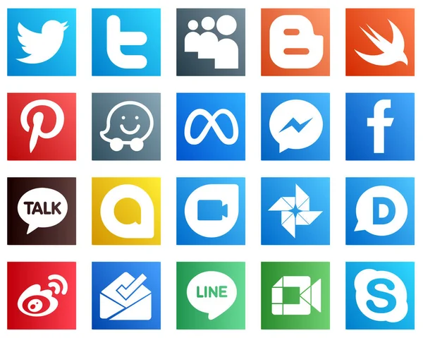 Stylish Social Media Icons Google Allo Meta Icons Versatile Professional — Stockový vektor