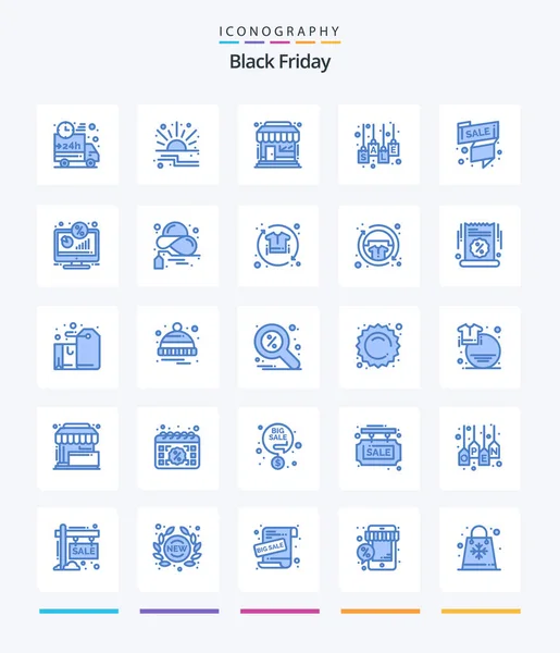 Creative Black Friday Blue Icon Pack Sale Tag Sale Sale — Vettoriale Stock
