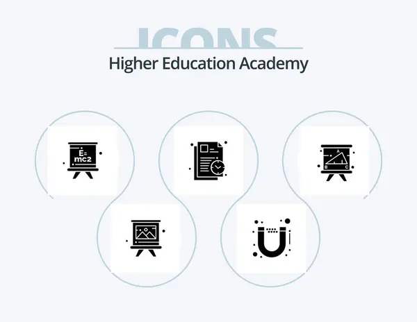 Academy Glyph Icon Pack Icon Design Education Academy Blackboard Time — 图库矢量图片