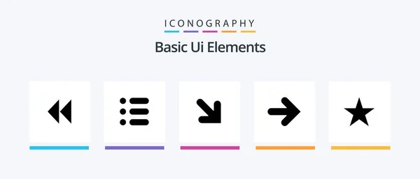 Basic Elements Glyph Icon Pack Including Media Bookmark Arrow Right — Archivo Imágenes Vectoriales
