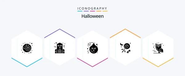 Halloween Glyph Icon Pack Including Scary Halloween Horror Bird Halloween — Vector de stock