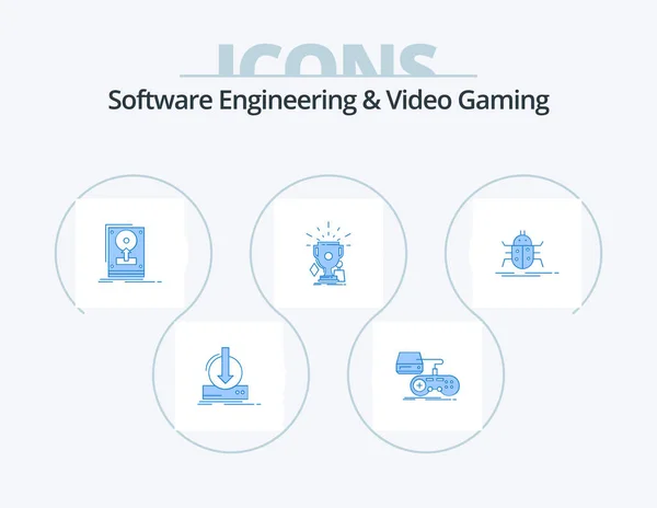 Software Engineering Video Gaming Blue Icon Pack Icon Design Sport — Stockvector