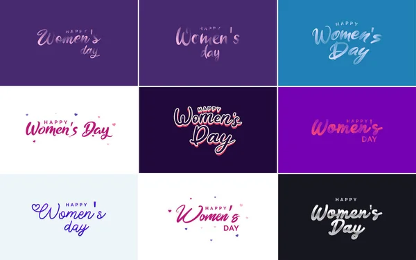 Abstract Happy Women Day Logo Love Vector Design Pink Purple — 图库矢量图片