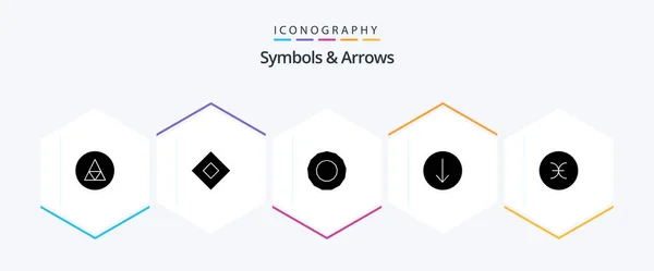 Symbols Arrows Glyph Icon Pack Including Symbols Sign Symbols Pisces — Διανυσματικό Αρχείο