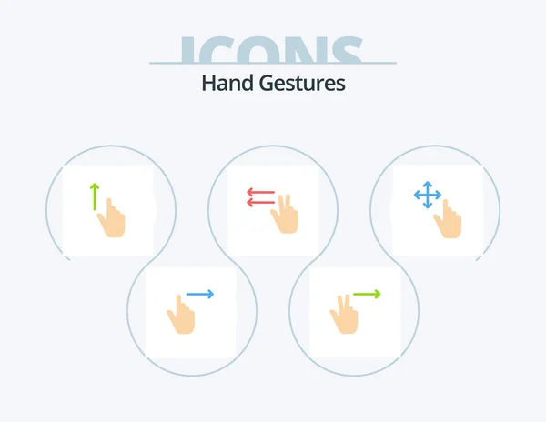 Hand Gestures Flat Icon Pack Icon Design Gesture Lefts Gesture — Διανυσματικό Αρχείο