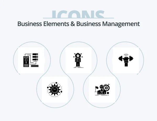 Business Elements Business Managment Glyph Icon Pack Icon Design Human — стоковый вектор