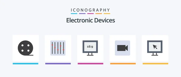 Devices Flat Icon Pack Including Smart Display Internet Video Creative — 图库矢量图片